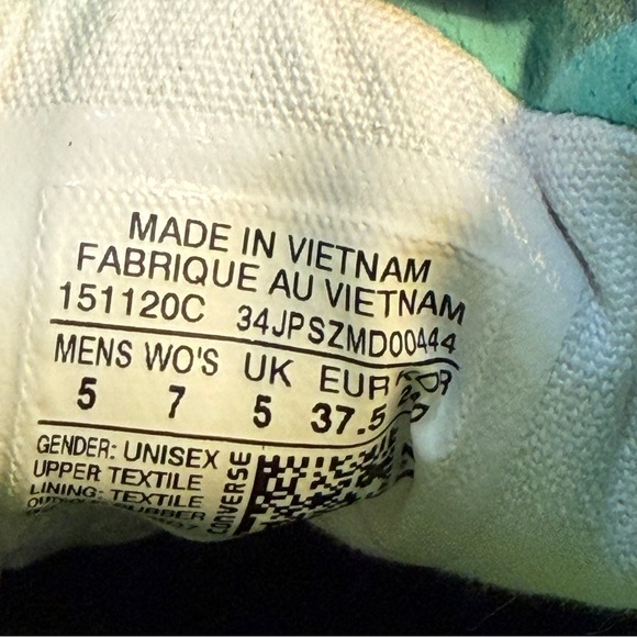 Converse All Star Chuck Taylor Unisex Turquoise Low Tops - Unisex Women: 7 Men:5 - Picture 12 of 13